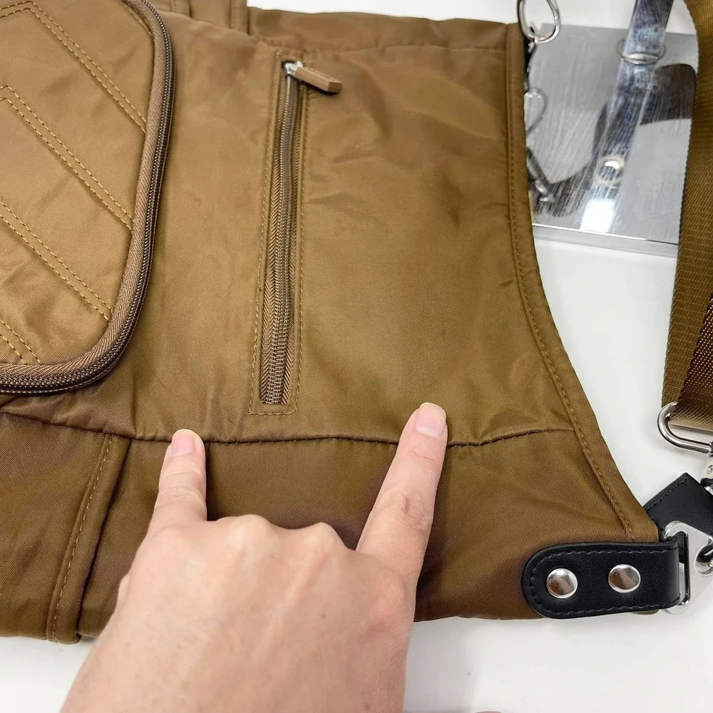 IHKWIP The Go Getter Crossbody Bag Mocha Brown Quilted‎ Large Wallet Organizer